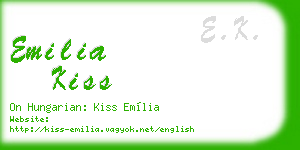 emilia kiss business card